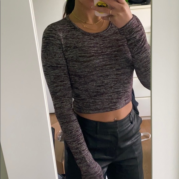 Wilfred free heathered purple long sleeve crop - Picture 1 of 3